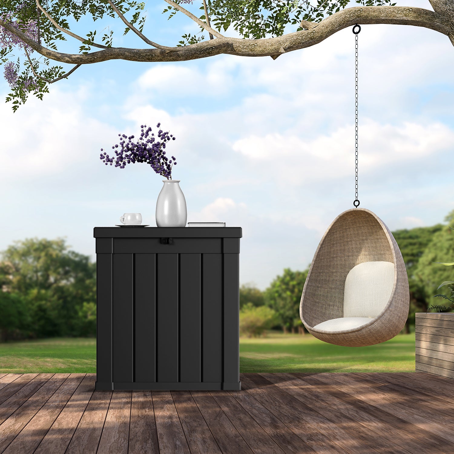 VBAL 50 Gallon recyclable eco-friendly resin material storage Deck Box